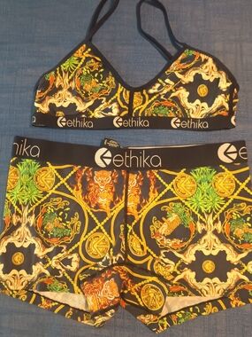 ethika Baked Circus Print Bralette & Women's Staple Bottoms SET